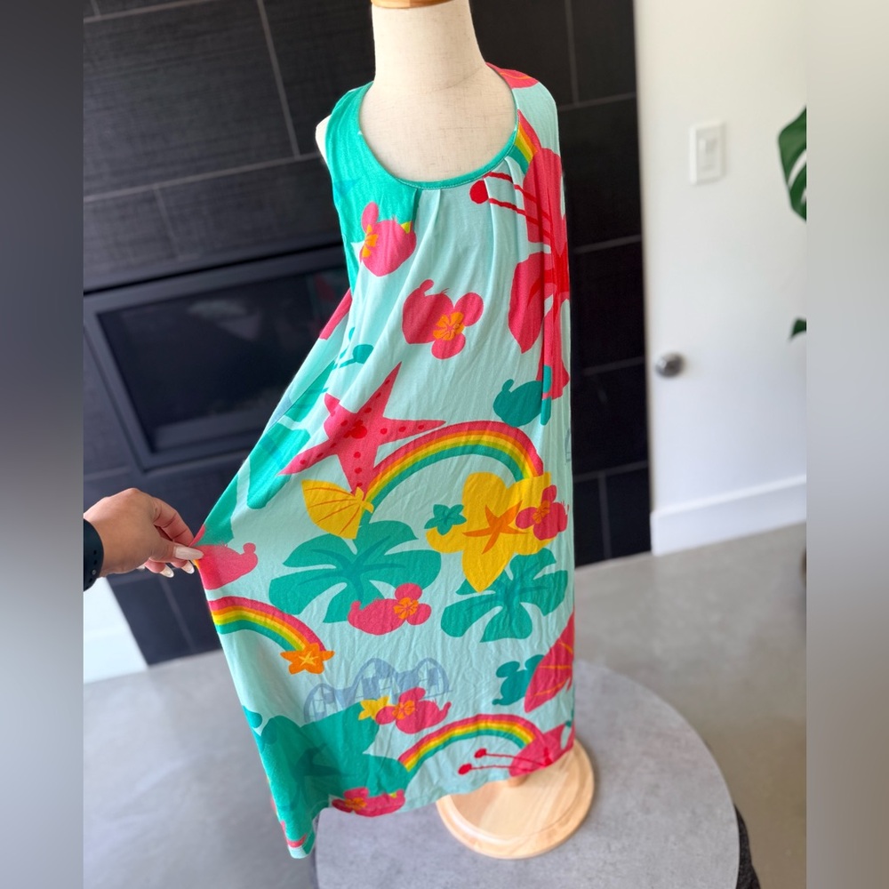 Disney Aqua beach dress with Rainbow and Starfish Print